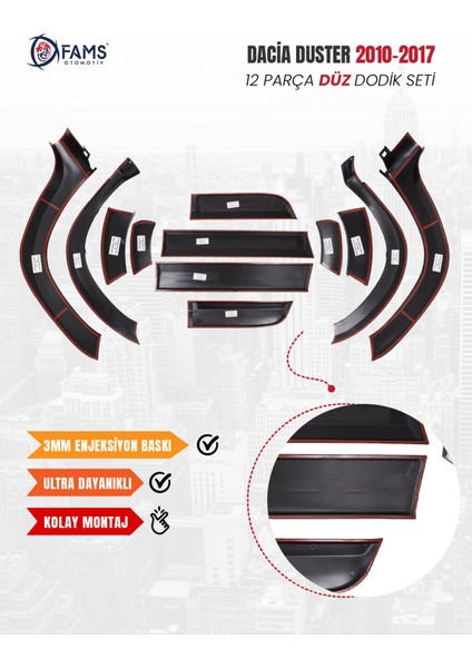 Dacia Duster 2010-2017 Uyumlu Dodik Seti 12 Parça (Baskısız) Düz fırsatları
