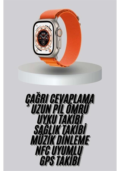 Yeni Nesil Akıllı Saat Uyku ve Sağlık Takibi Titeşimli Sesli Arama Mesaj ve Bil - MCT2297-5569