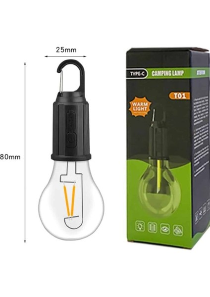 3 Farklı Mod Led'li Şarjlı Asma Kancalı Kamp Lambası Taşınabilir Ampul - MCT7882-2094 indirimleri