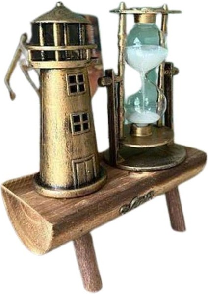 Hediyelik Eşya Retro Ahşap Deniz Feneri Kum Saati Biblo - MCT1287-5365 modelleri