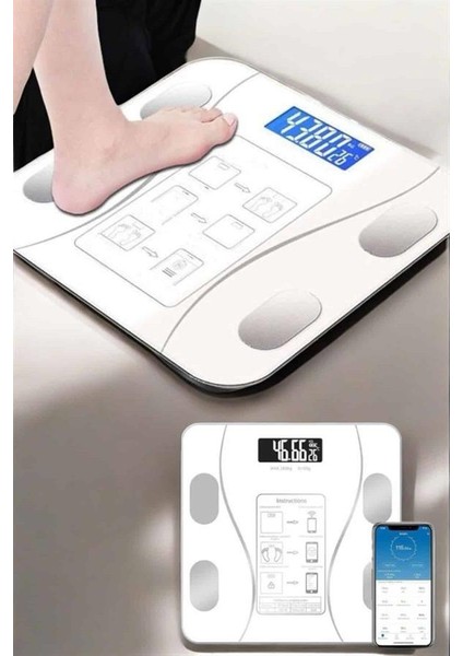 Akıllı Tartı Bluetooth Bağlantılı Yağ Ölçebilen Tartı Yeni Nesil - MCT9729-1153 fırsatları