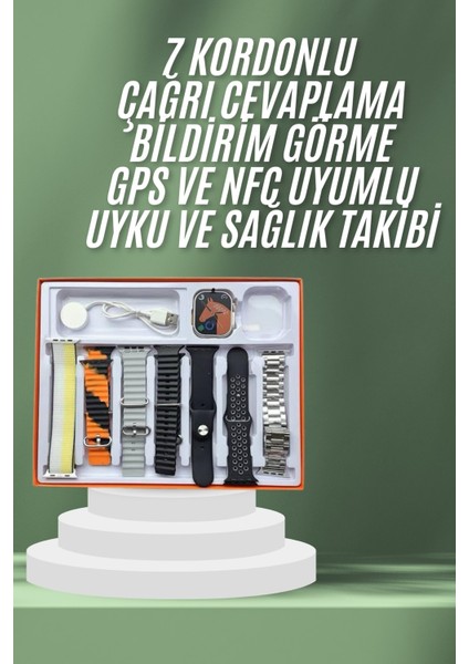 7 Kordonlu Akıllı Saat Plastik Kordon Hasır Kordon Çelik Kordon - MCT6913-3661 fiyatları