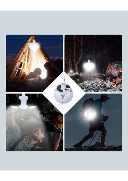 Uzaktan Kumandalı 360 Derece Katlanabilir Solar LED Aydınlatma Çadır Lambası - MCT6675-7156 fırsatları