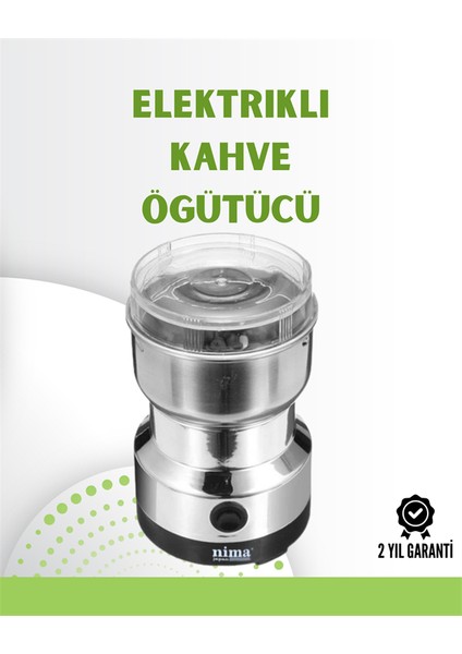 Kahve ve Baharat Değirmeni | Kompakt Hafif Hızlı Öğütme Şeffaf Kapaklı Kolay - MCT6946-8521