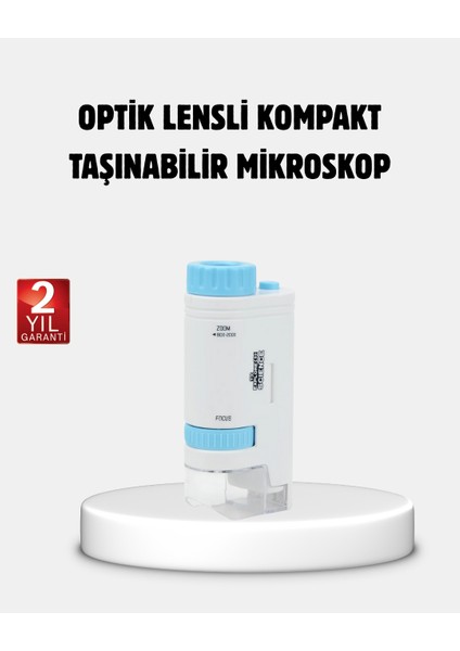 Taşınabilir Eğitim Mikroskobu 80X–200X LED Işıklı ve Darbeye Dayanıklı - MCT5088-8413