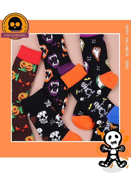 Cadılar Bayramı Kafatası Kabak Hayalet Komik Çorap (Yurt Dışından) fiyatları