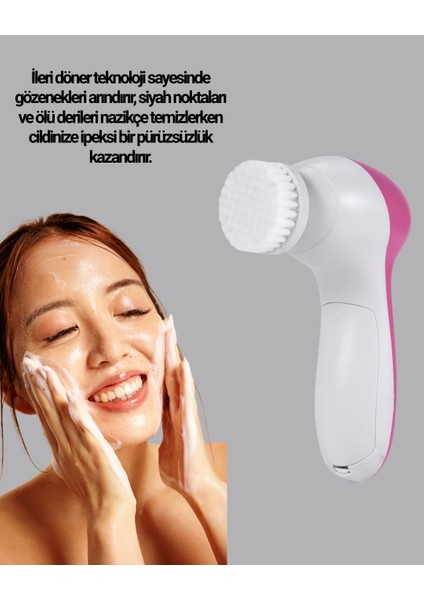 5’i 1 Arada Yüz Temizleme Cihazı – Masaj Fırça Peeling ve Krem Uygulama Apar - MCT5829-3735 fırsatları