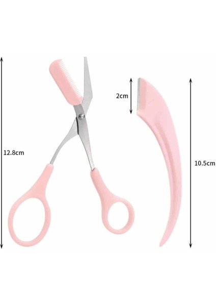 Taraklı Kaş Makası ve Ustura Seti Kaş Düzeltme Makası Kaş Bıyık Alma Aleti - MCT2616-3485 indirimleri