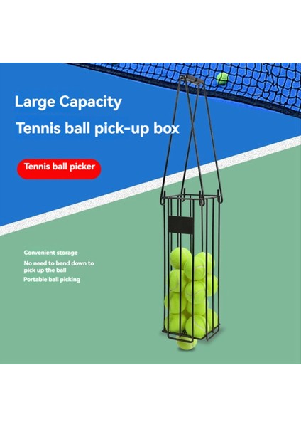 Tenis Ball Hopper Tenis Top Sepeti Taşınabilir Pickleball Hopper Seçici Üst Caddy Metal Pickleball Ball Retriever (Yurt Dışından) fiyatları