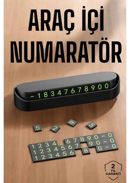 Araç Içi Numaratör Numaralık Torpido Üstü Açılır Kapanır Telefon Numaras? - MCT5327-9833