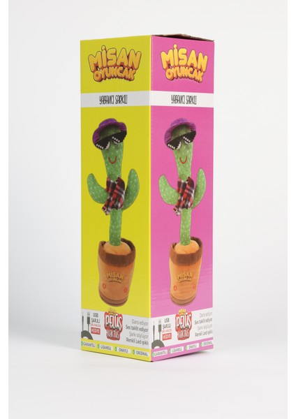 Türkçe ve Yabancı Müzikli Dans Eden Kaktüs Konuşan Taklitçi, Sarjlı, Peluş Oyuncak Sarı Şapkalı Gitarlı fiyatları