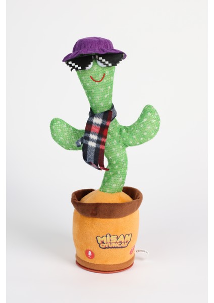 Türkçe ve Yabancı Müzikli Dans Eden Kaktüs Konuşan Taklitçi, Sarjlı, Peluş Oyuncak Sarı Şapkalı Gitarlı modelleri