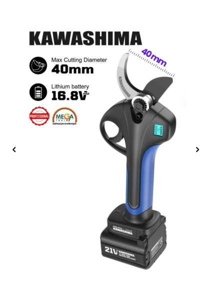 Parmak Sensörlü 40MM Çift Akülü Budama Makası Japon Malı (16.8V 4AH 67.2WH) Yedek Bıçak Takımı Hediyeli