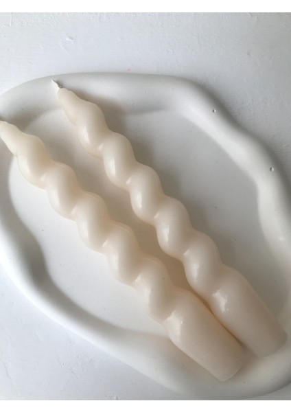 2'li Krem Burgu Şamdan Mumu fiyatları