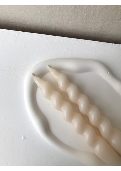 2'li Krem Burgu Şamdan Mumu fırsatları