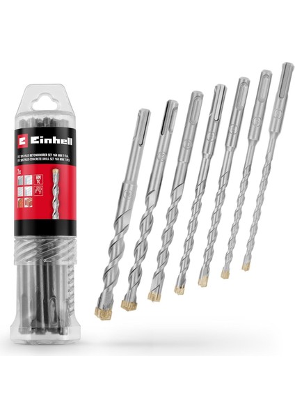 7-Parça Sds Uç Seti, 160 mm (Dört Kenarlı Plakalı 40CR Takım Çeliğinden Yapılmıştır, Merkezleme Ucu, Tadilat Veya Ilgili Sabitleme Işleri Için) - 49265510