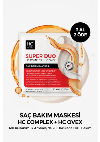 Hc Super Duo Saç Bakım Maskesi - 40 Ml. indirimleri