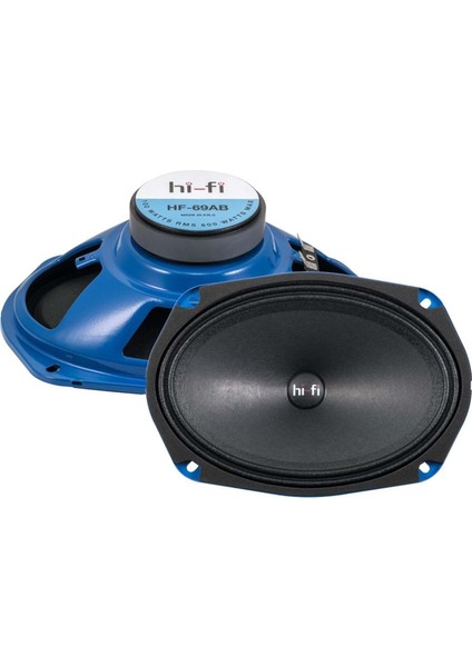 HF-69AB 6x9 600 Watt Max POWER+100 Watt Rms Mavi Platinium Oval Midrage
