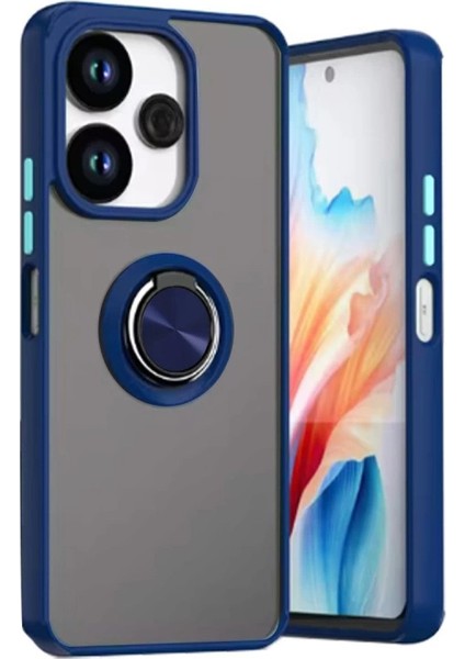 Newface Xiaomi Redmi 13 4g Kılıf Montreal Yüzüklü Silikon Kapak - Lacivert