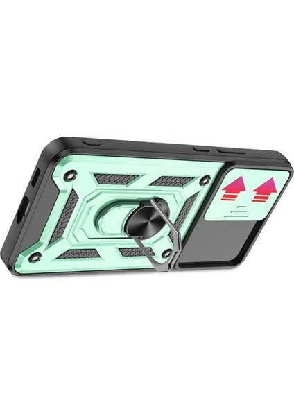 Newface Samsung Galaxy S22 Kılıf Pars Lens Yüzüklü Silikon - Yeşil fiyatları