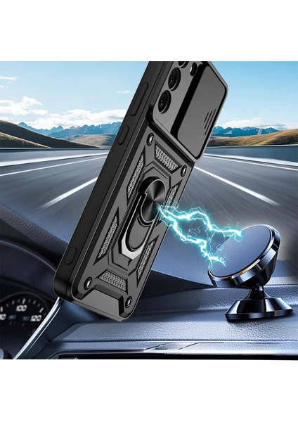 Newface Samsung Galaxy S22 Kılıf Pars Lens Yüzüklü Silikon - Yeşil fırsatları