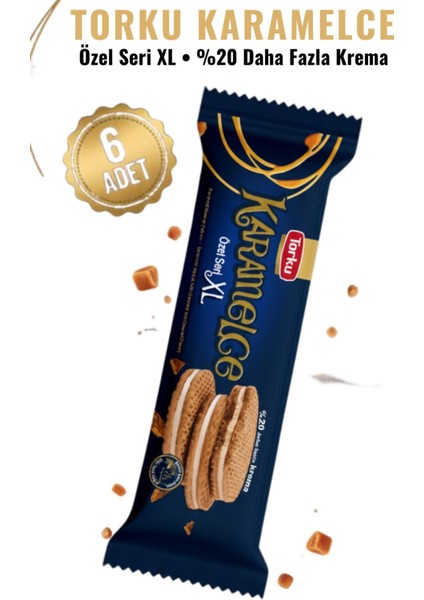 Karamelce Xl Özel Seri Karamelli Kremalı Bisküvi 176 gr * 6 Adet