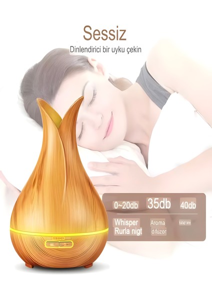 550 ml Hava Nemlendirici Buhar Makinesi Ultrasonik Aroma Difüzör Oda Nemlendirici 7 LED Işıklı fiyatları