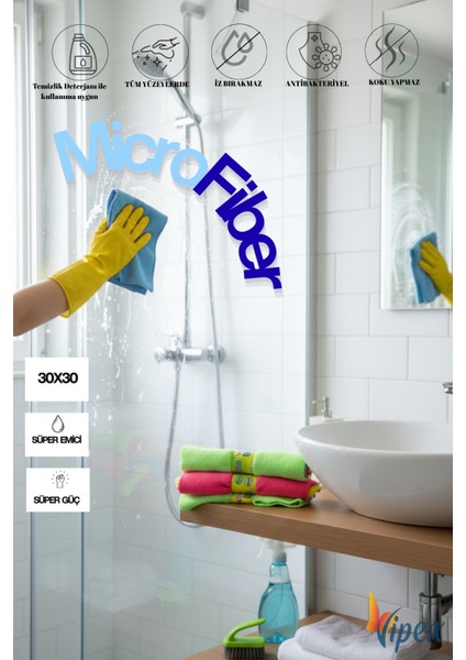 3 Adet 4'lü Dürüm Endüstriyel Temizlik Bezi