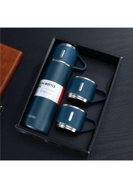 Üç Kapaklı Vacuum Flask Paslanmaz Çelik Termos 500 ml fiyatları