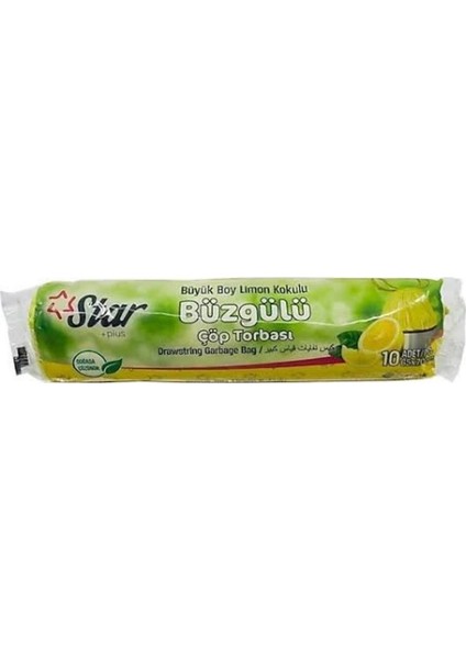 Heyf Star Plus Büzgülü Çöp Poşeti Orta Limon