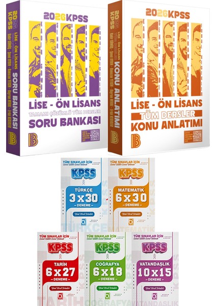 2026 Kpss Lise Ön Lisans Tüm Dersler Konu ve Soru - 5 Ders 31 Deneme