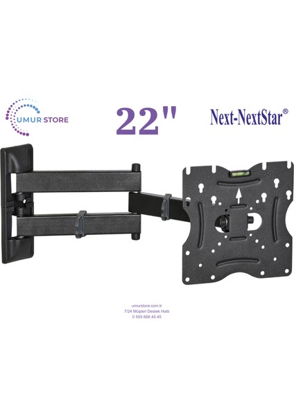 Next YE-22020D2 / 22”- 49” inç Lcd Led Televizyon Monitör Hareketli Duvar Askı Aparatı