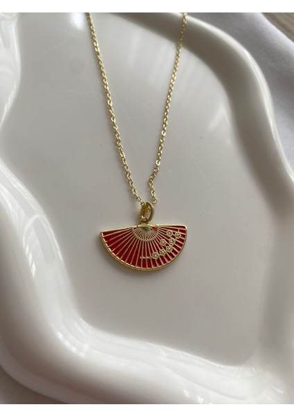 Yelpaze Motifli Kararmaz Kolye Xupıng Çelik fiyatları