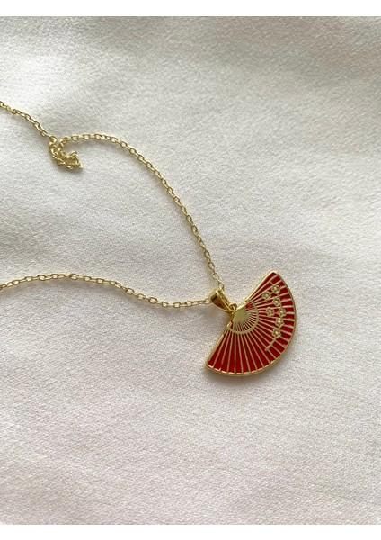 Yelpaze Motifli Kararmaz Kolye Xupıng Çelik modelleri