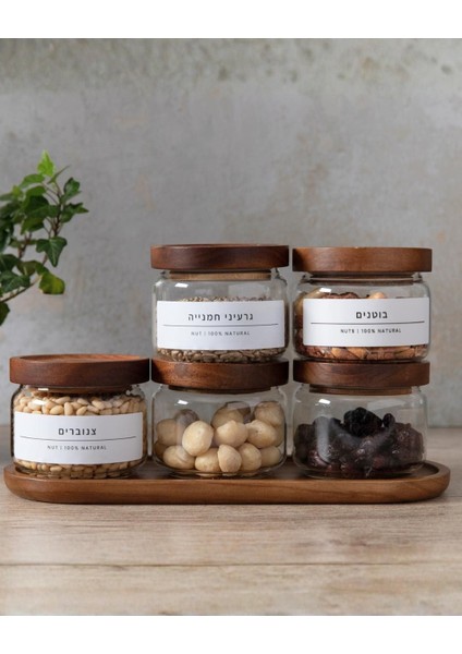 6'lı 320 ml Ahşap Kapaklı Cam Kavanoz Seti | Kahvaltılık, Reçellik, Baharatlık & Erzak Saklama Kabı(STAND YOKTUR) fiyatları