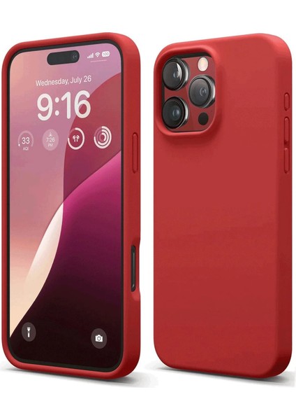 Iphone 16 Kılıf Nano Içi Kadife Silikon - Kırmızı