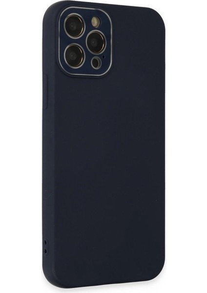 Iphone 12 Kılıf Lansman Glass Kapak - Lacivert modelleri