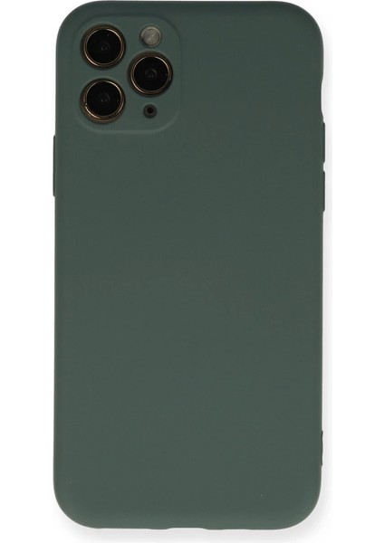 Iphone 11 Kılıf Nano Içi Kadife Silikon - Koyu Yeşil