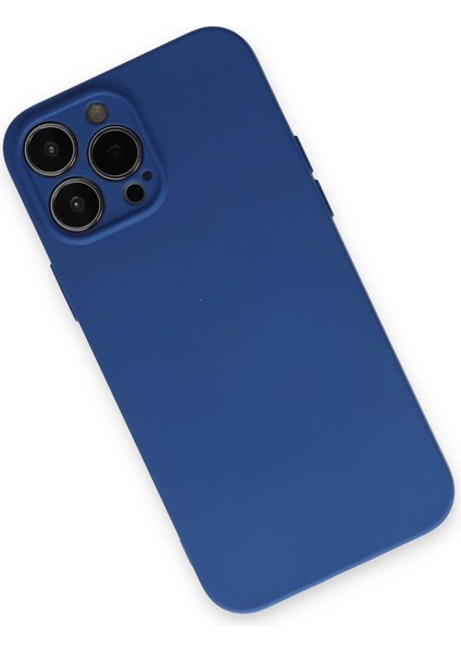 Iphone 13 Kılıf Nano Içi Kadife Silikon - Lacivert modelleri