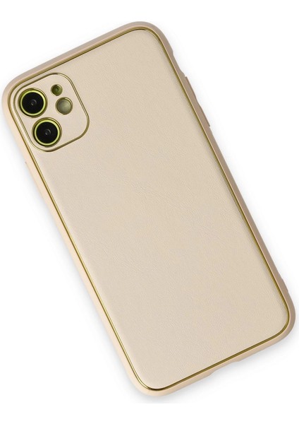 Iphone 12 Kılıf Coco Deri Silikon Kapak - Gold fiyatları