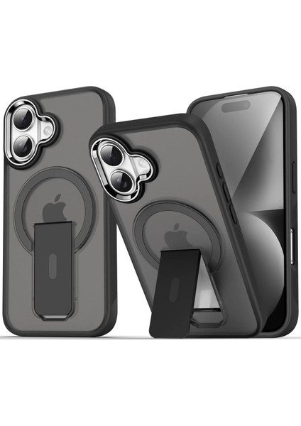 Iphone 16 Kılıf Tork Standlı Kapak - Siyah