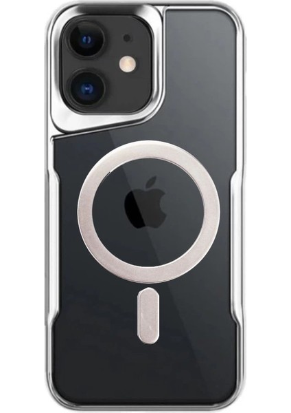 Iphone 12 Kılıf Boyi Silikon Kapak - Gümüş