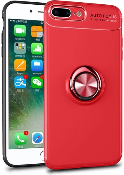 Iphone 7 Kılıf Range Yüzüklü Silikon - Kırmızı