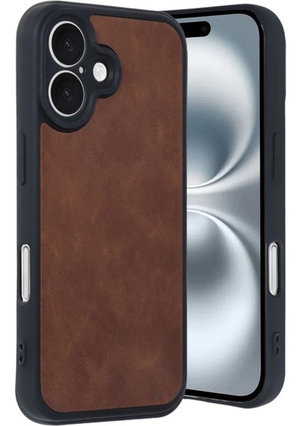 Iphone 16 Kılıf Aras Deri Kapak - Taba