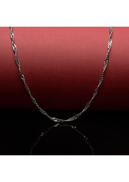 60 Mikron Rodyum Singapur Gümüş Zincir modelleri