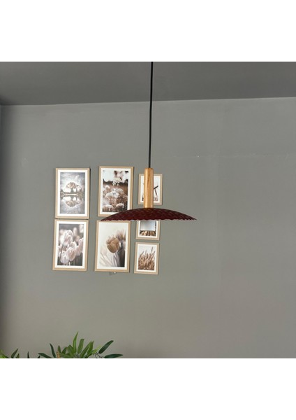 Zetra Vişne Çürüğü Metal Avize Tekli Ahşap Başlık Mutfak Modern Dekoratif Sarkıt Aydınlatma fiyatları