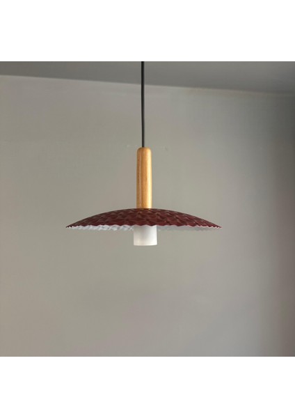 Zetra Vişne Çürüğü Metal Avize Tekli Ahşap Başlık Mutfak Modern Dekoratif Sarkıt Aydınlatma modelleri