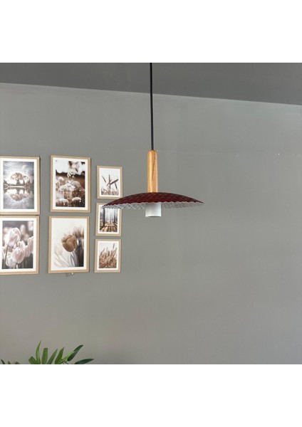 Zetra Vişne Çürüğü Metal Avize Tekli Ahşap Başlık Mutfak Modern Dekoratif Sarkıt Aydınlatma indirimleri
