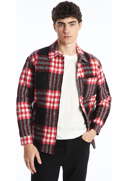 Yeni Sezon Regular Fit Uzun Kollu Ekose Erkek Gömlek Ceket