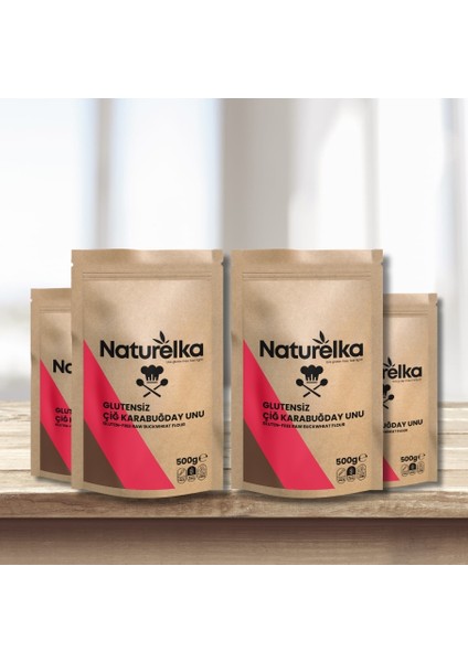 Glutensiz Çiğ Karabuğday Unu Paketi 500 gr x 4